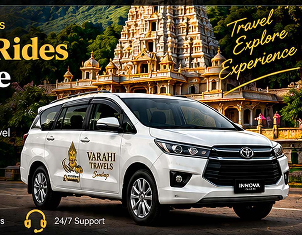 Varahi Travels premium travel vehicle on a scenic road